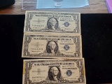 Three Different series Silver Certificates