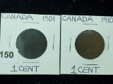 1901 and 1910 Canada Cents