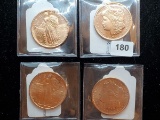 Four Half-Ounce proof Copper Rounds
