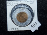 1957-D Encased Wheat Cent