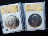Two 1976-S Eisenhower Dollars Proof Cameos