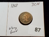 1868 Three Cent Nickel in Very Good