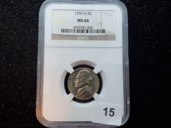 NGC 1959-D Jefferson Nickel in MS-66