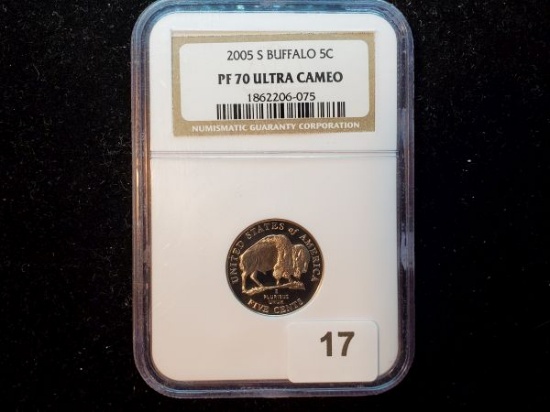 NGC 2005-S Buffalo Nickel in Proof 70 Ultra Cameo