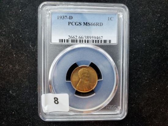 PCGS 1937-D Wheat Cent in MS-66 RED