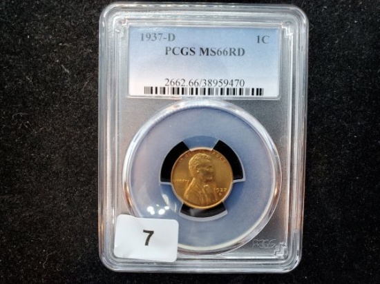 PCGS 1937-D Wheat cent in MS-66 RED