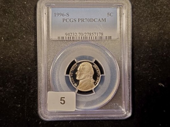 PCGS 1996-S Jefferson Nickel in Proof 70 Deep Cameo