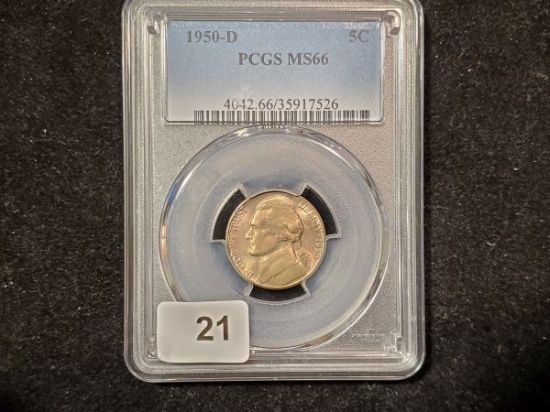 PCGS 1950-D Jefferson Nickel in MS-66