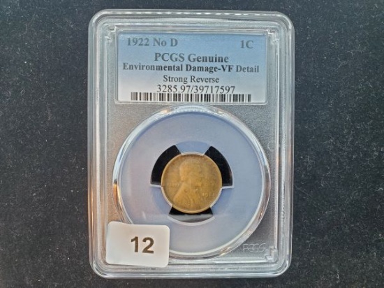 ***PCGS 1922 NO D Wheat Cent Strong Reverse Very Fine details