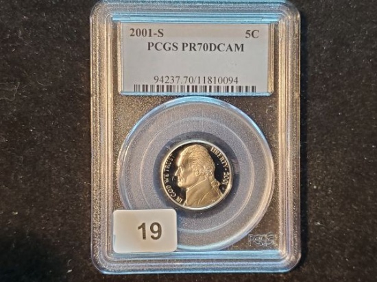 PCGS 2001-S Jefferson Nickel Proof 70 Deep Cameo