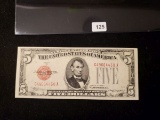 Crispy Uncirculated 1928-C Five Dollar US Note Red Seal