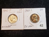 1943-P Silver Nickel and 1969-S Proof Nickel