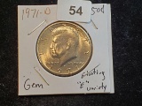 Variety! 1971-D Kennedy Half Dollar in Gem BU