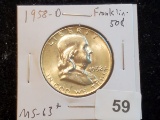 1958-D Franklin Half Dollar MS-63+