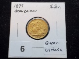 GOLD! 1897 Great Britain Half-Sovereign Queen Victoria