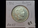 ****1906 Barber Half Dollar in About Uncirculated 53****