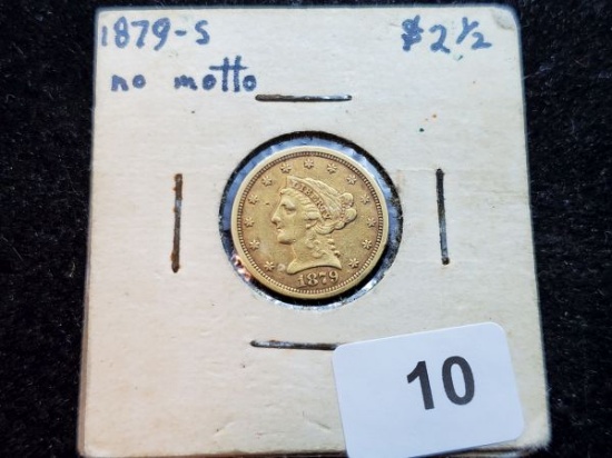 GOLD! 1879-S Liberty 2 1/2 Dollar Quarter Eagle