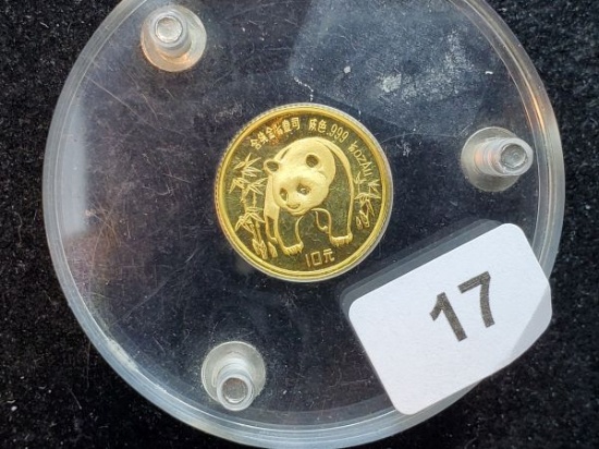 GOLD! Encased 1986 China Proof 10 yuan Panda