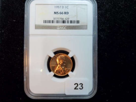NGC 1957-D Wheat cent in MS-66 RED