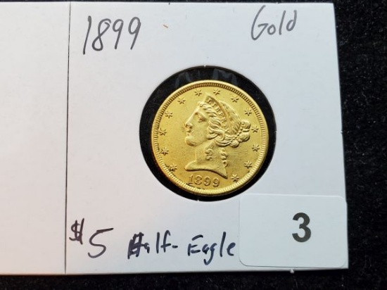 GOLD! 1899 Half-Eagle $5