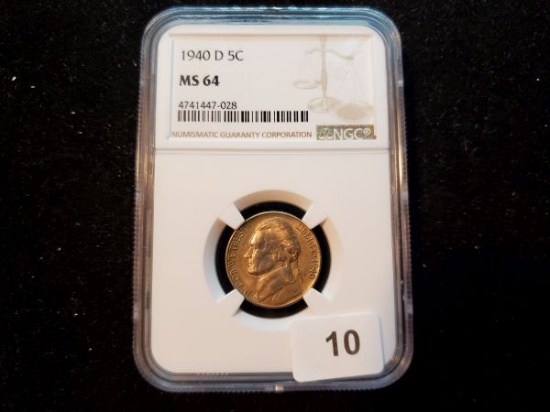 NGC 1940-D Jefferson Nickel in MS-64