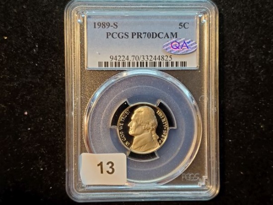 PCGS 1989-S Jefferson Nickel in Proof 70 Deep Cameo