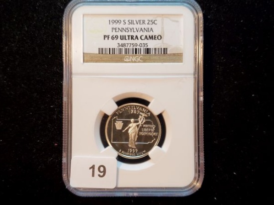 NGC 1999-S Silver Statehood Quarter Proof 69 Ultra Cameo