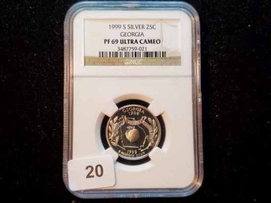 NGC 1999-S Silver Statehood Quarter Proof 69 Ultra Cameo