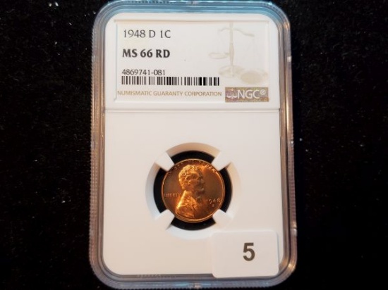 NGC 1948-D Wheat Cent in MS-66 RED