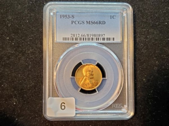 PCGS 1953-S Wheat Cent in MS-66 RED