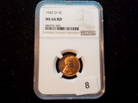 NGC 1942-D Wheat cent in MS-66