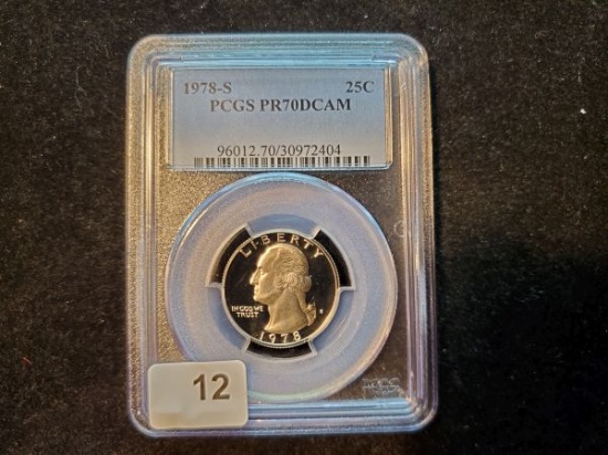 PCGS 1978-S Washington Quarter Proof 70 Deep Cameo