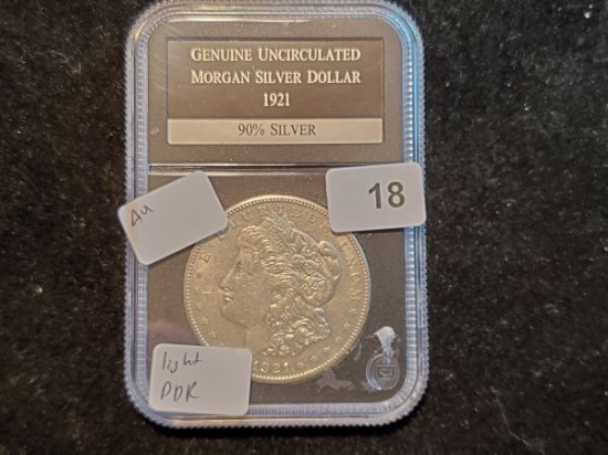 Slabbed 1921 Morgan Dollar in About Uncirculated