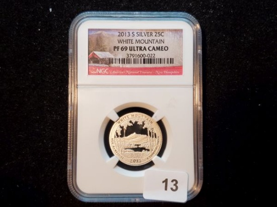 NGC 2013-S SILVER ATB Quarter in Proof 69 Ultra Cameo