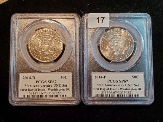 PCGS 2014-P and D Kennedy Half Dollars