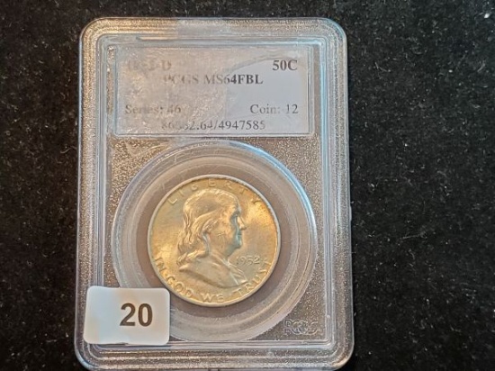 PCGS 1952-D Franklin Half Dollar MS-64 FBL