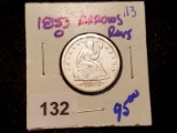 1853-O Seated Liberty Quarter