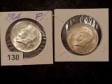 Two Uncirculated 1964 silver Kennedy Half Dollars
