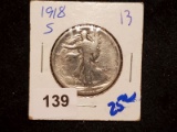 1918-S Walking Liberty Half Dollar