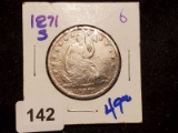 1871-S Seated Liberty Half Dollar