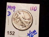 Better Date 1919-D Walking Liberty Half Dollar