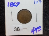 Semi-Key 1867 Indian Cent