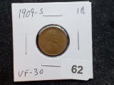 **Key Date 1909-S Wheat Cent in Very Fine 30