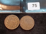 Two 2-Cent pieces