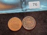 Another pair of two cent pieces