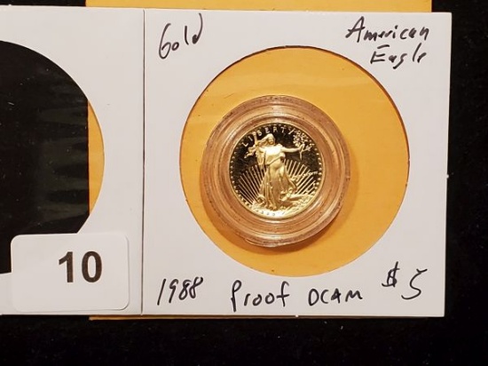GOLD! Five Dollar American Gold Eagle Proof from 1988