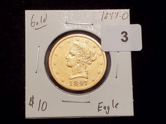 GOLD! Older 1847-O gold $10 Eagle