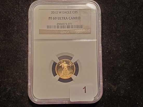 GOLD! NGC 2012-W $5 American Gold Eagle in Proof 69 Ultra Cameo