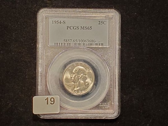 PCGS 1954-S Washington Quarter in MS-65