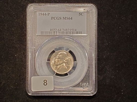 PCGS 1944 Silver Wartime Jefferson Nickel in MS-64